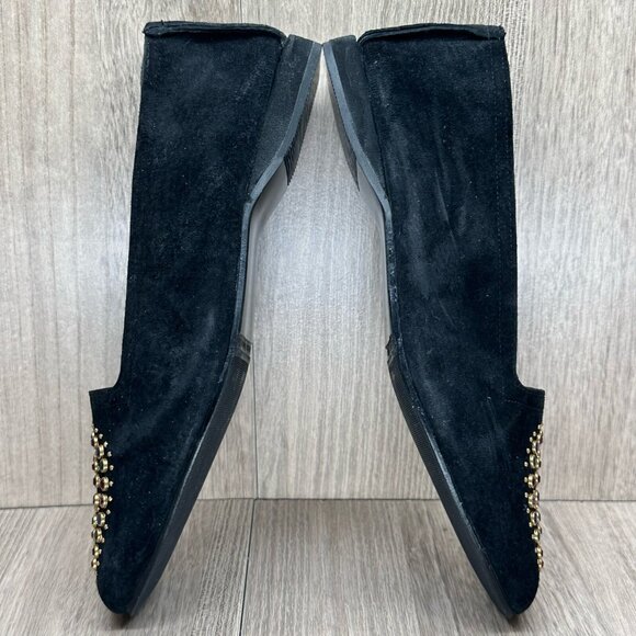 California Magdesians Shoes Womens 6M Jeweled Embellished Loafer Suede Black - Picture 8 of 12